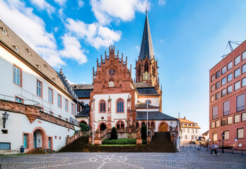 Naklejka na ściany i meble Aschaffenburg, the Collegiate Monastery of St. Peter and Alexander - Stiftskirche Aschaffenburg
