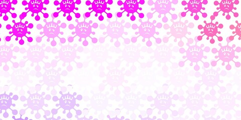 Light Purple, Pink vector backdrop with virus symbols.