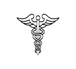 Caduceus icon vector logo design template