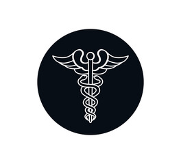 Caduceus icon vector logo design template