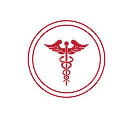 Caduceus icon vector logo design template