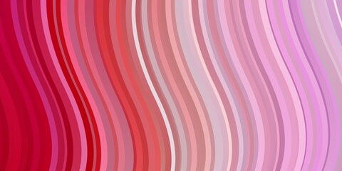 Light Red, Yellow vector background with curved lines.