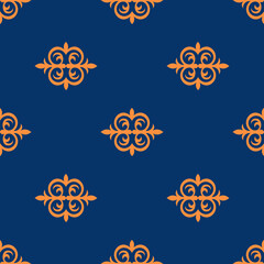 Seamless Asian pattern of the nomads of Central Asia and Kazakhstan, Kyrgyzstan. Nomadic ethnic stamp style. Asian ornaments.