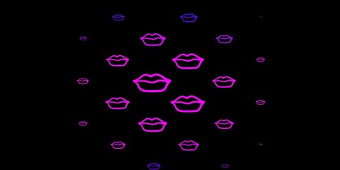 Dark Purple, Pink vector pattern with feminism elements.