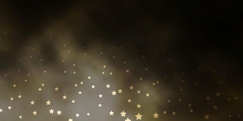 Dark Gray vector template with neon stars.