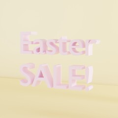 Easter Sale Mockup Display Pastel Background