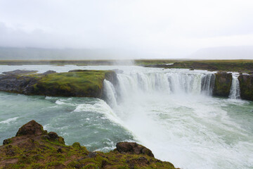 Godafoss falls in summer season view, Iceland
