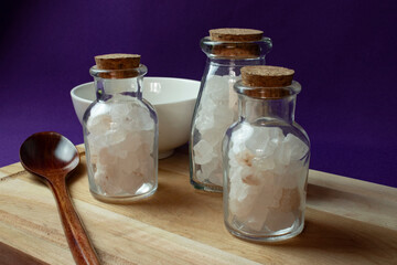 bowl and bottle with sea salt