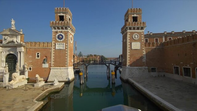 The grand entrance to the Venetian Arsenal