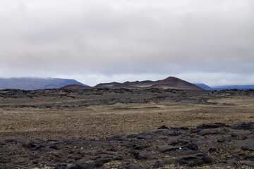 Fototapeta na wymiar Desolate landscape from Askja caldera area, Iceland