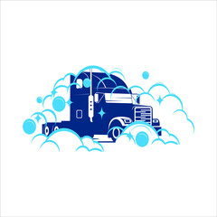Heavy Truck Transportation Logo Design Car Wash Service