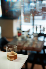fresh cup of coffee on table