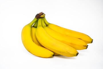 Fototapeta na wymiar Yellow bananas with white circle background