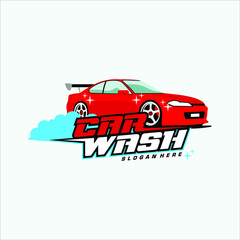 Car Wash Logo Design Sticker Template