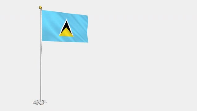 A loop video of the entire Saint Lucia flag swaying in the wind.
