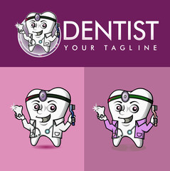 the cute mascot of dentist clinic