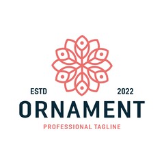 Flower ornament logo design template Premium Vector
