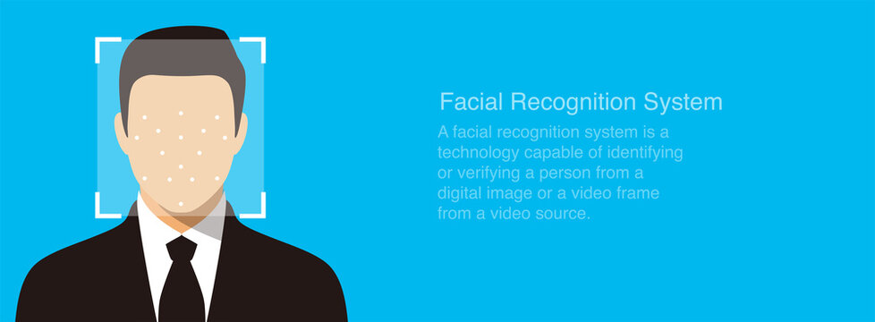 Face ID, facial Recognition System concept icons, take a picture