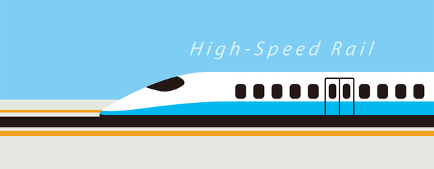 High speed bullet train coming out, modern flat design, vector illustration - obrazy, fototapety, plakaty