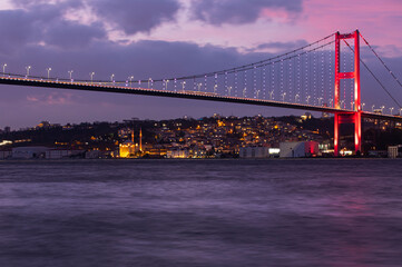 Fototapeta na wymiar Bosphorus Bridge Drone Photo, Uskudar Istanbul Turkey