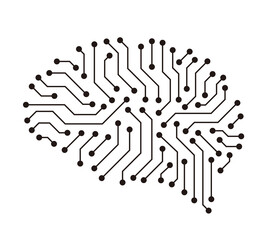 Fototapeta premium circuit board in the Cyborg head, Artificial intelligence of digital human. vector illustration