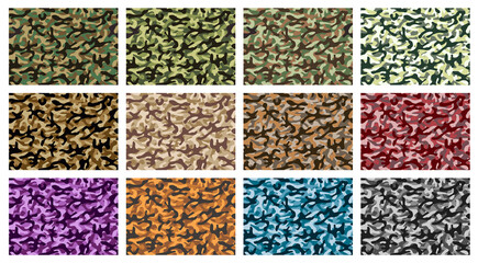 カモフラージュ（迷彩）柄のカラーバリエーションセット © Studio Trinity