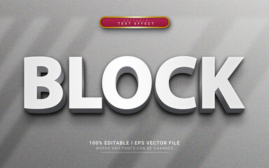 Fototapeta na wymiar block 3d style text effect