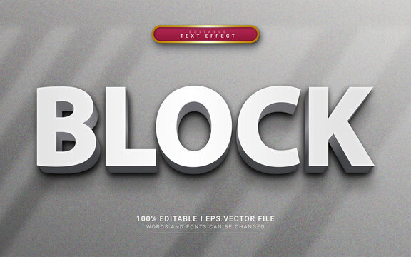block 3d style text effect