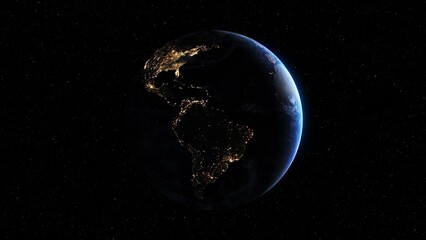 Planet earth with realistic geography surface and orbital 3D cloud atmosphere . Outer space view of world globe sphere of continents . 3D rendering graphic . Elements of this image furnished by NASA . © InfiniteFlow