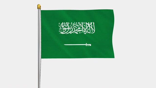 A_loop_video_of_the_Saudi_Arabia_flag_swaying_in_the_wind_from_a_frontal_perspective.