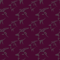 Goat pattern background deep violet.