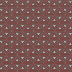 Triangular pattern background copper red and muted teal.