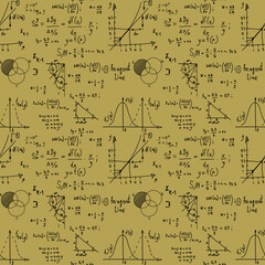 hand drawn physics formula science knowledge education chemistry and physics formula Mathematics And Physics Vector yellow background hand drawn line math and physics formulas