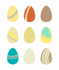 Easter eggs vector illustration set