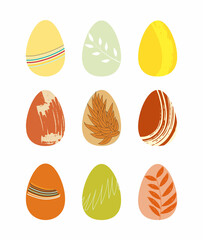 Easter eggs vector illustration set