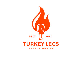 turkey thigh logo, suitable for restaurants, cafes, and others.
