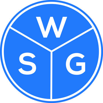 WSG letter logo design on white background. WSG  creative circle letter logo concept. WSG letter design.
