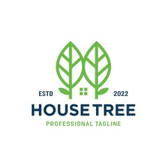 House Tree Company Logo Design, Trees logo real estate, Broker, Agency house logo