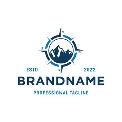 MOUNTAIN AND COMPASS LOGO VECTOR, Free Unique Mountain logo designs, adventude logo, technology universe logo, free logo designs