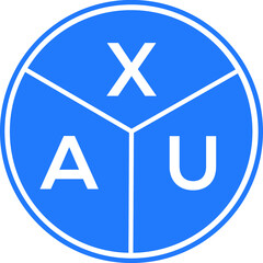 XAU letter logo design on black background. XAU  creative initials letter logo concept. XAU letter design.