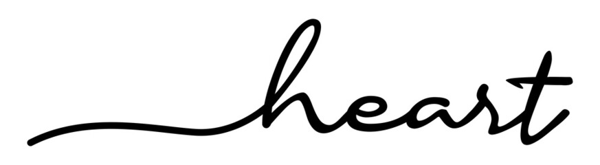Heart Handwriting Black Lettering Calligraphy Banner. Greeting Card Vector Illustration.