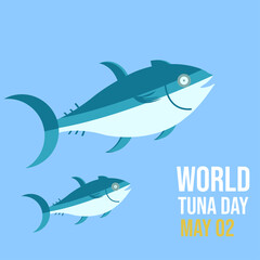 vector graphic of tuna day good for national tuna day celebration. flat design. flyer design.flat illustration.