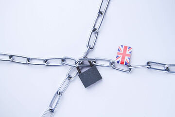 Fototapeta na wymiar Flag of Britain. Exit of Britain from the European Union. Import and export ban.