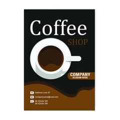 coffee business flyer, poster design template