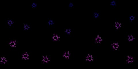 Dark purple, pink vector texture with disease symbols.