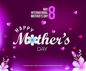 Mother's day card with flowers background