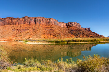 Fototapeta na wymiar Colorado River Red Rock Canyon Reflection Moab Utah