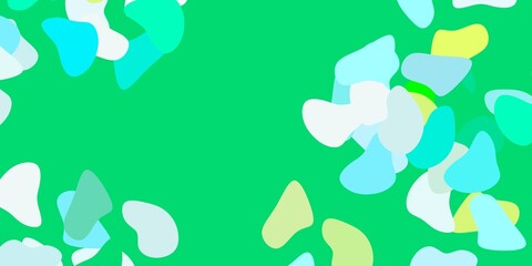 Light blue, green vector backdrop with chaotic shapes.