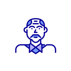 Working professional middle-aged man. Pixel perfect, editable stroke color icon