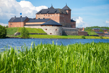 Sunny June day at the ancient fortress of the city of Hameenlinna. Finland
